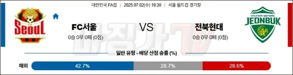 07월 02일 대한민국 FA컵 FC 서울 전북현대모터스 이미지