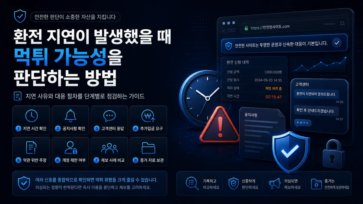 환전 지연 발생 시 먹튀 가능성을 판단하는 단계별 가이드