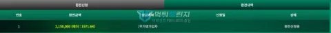 지디알 215만원 환전 신청 내역