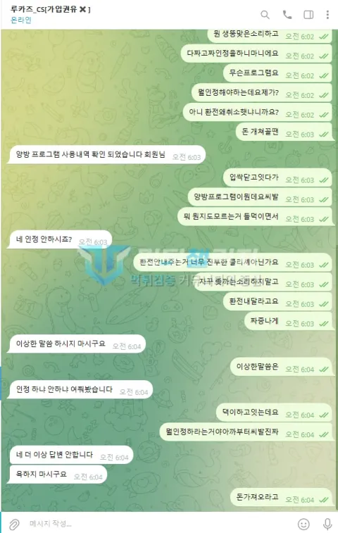 루카즈 루카즈 피해 신고에 첨부된 배팅·환전·상담 자료 5