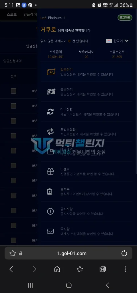 골벳 골벳 피해 신고에 첨부된 배팅·환전·상담 자료 6