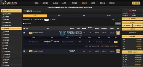 힐튼 스포츠 배팅 결과와 보유금
