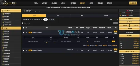 힐튼 스포츠 배팅 결과와 보유금