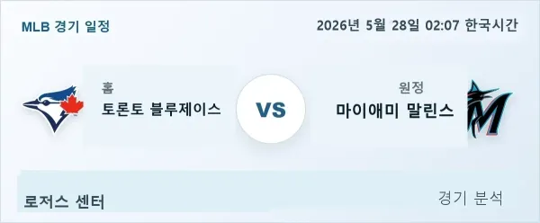 2026년 5월 28일 토론토 vs 마이애미 경기 분석 이미지