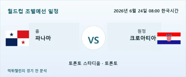 2026년 6월 24일 파나마 대 크로아티아 경기 분석 이미지
