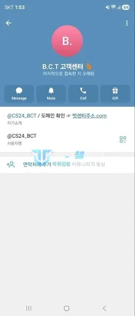 가로등 먹튀 증거 - 텔레그램 프로필 - B.C.T 고객센터 소개