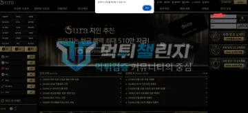 수라 먹튀 증거 - 사이트 로그인 화면 - 입력정보 확인 불가 오류 팝업